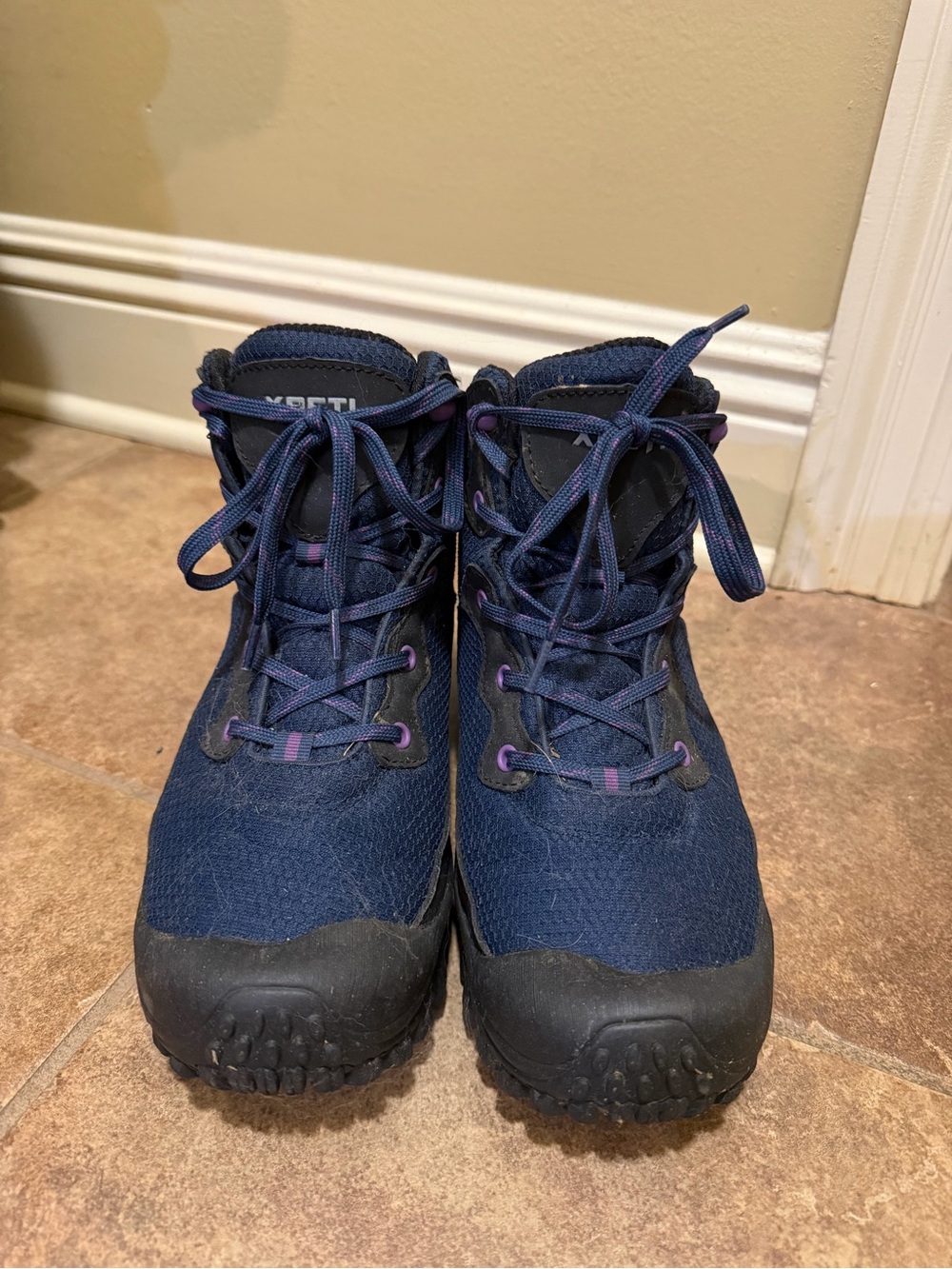 Xpeti- blue hiking boots  Lace-Up Waterproof Boots